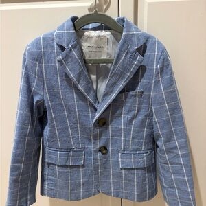 Janie and Jack Light Blue Windowpane Blazer